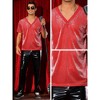 INSPIRE CHIC Men's V-Neck Short Sleeve Party Sheer Glitter T-Shirt - 4 of 4