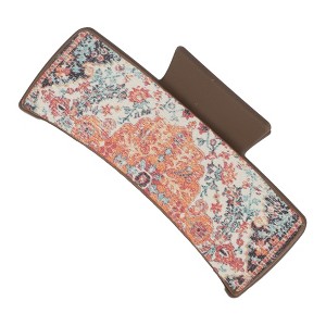 Unique Bargains Women's Fashion Grace Painting Hair Clips 3.94"x1.97"x1.77" Orange Deep Brown - 1 of 3
