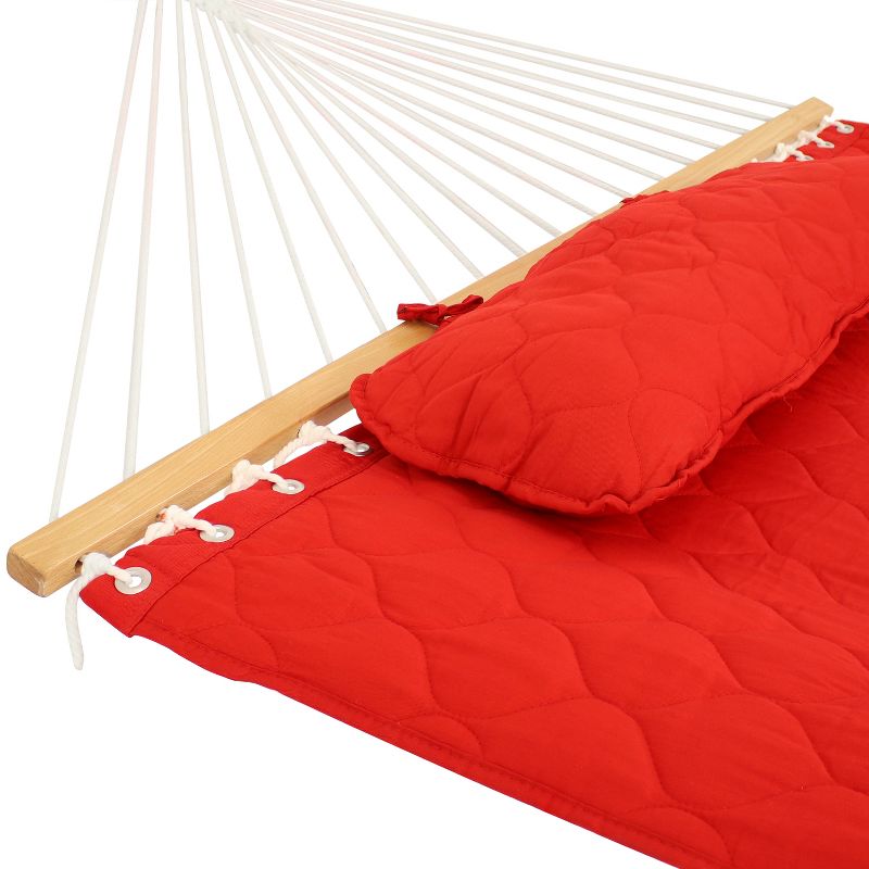 Sunnydaze Heavy-Duty 2-Person Quilted Designs Fabric Hammock with Spreader Bars and Detachable Pillow - 440 lb Weight Capacity, 5 of 13