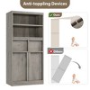 Tall bathroom Vanity, Floor-Standing Storage Unit with Doors and 2 Drawers, 51" Tall, Freestanding Storage Cabinet for Bathroom, Living Room - 3 of 4