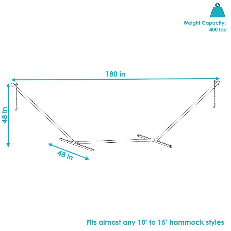 Sunnydaze Large 2-Person Hammock Stand with Heavy-Duty Steel Beam Construction, 4 of 14