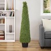 Northlight 6' Artificial Boxwood Cone Topiary Tree with Round Pot, Unlit - 3 of 4