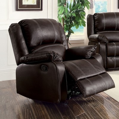 Lyngins Modern Synthetic Leather Recliner Chair with Adjustable Back & Footrest,Armchair Accent Chair for Living Room