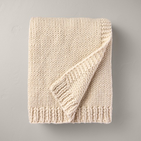 POL Cream Knit Throw Blanket purchases