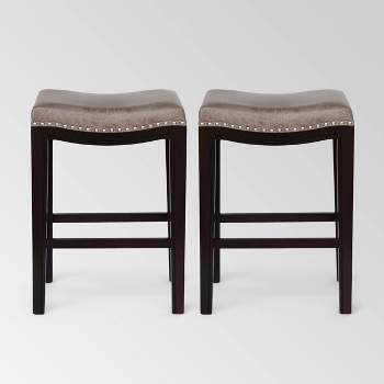 Set of 2 Tiffin Contemporary Studded Counter Height Barstools - Christopher Knight Home