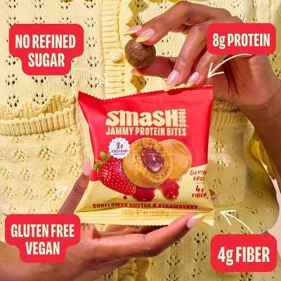 Smash Foods Gluten Free Sunflower Butter & Strawberry Jam Protein Bites - 8g Protein - 7.1oz/4pk