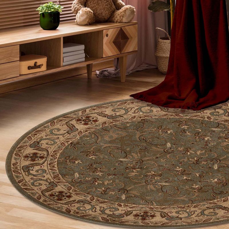 Traditional Floral Scroll Indoor Runner or Area Rug by Blue Nile Mills, 5 of 7