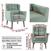 Kumasinova Modern Accent Chair with Waist Pillow, Upholstered Arm Chairs with Tapered Wooden Legs, Reading Chair for Living Room, Bedroom, Office - 4 of 4