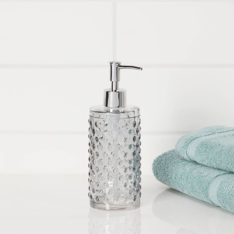 Hobnail Glass with Plastic Pump Soap/Lotion Dispenser Gray Tint - Threshold&#8482;, 2 of 7