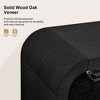 Bekrvio 59-Inch Long Black Curved Console Table | Solid Wood Veneer | 2 Tier Modern Waterfall Large Entryway Table for Living Room, Hallway, Foyer - 3 of 4
