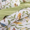 King Size Duvet Cover Set, Pastoral Style, 3 Piece, Branches Birds Floral Print, Green, Luxurious Farmhouse Bedding - 2 of 4