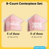 Big Dot of Happiness 8 Count Dusty Rose Gold Graduation 3D Centerpiece Table Decorations, Freestanding Class of 2026 Pink Grad Party Centerpieces - 4 of 4