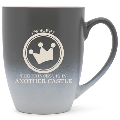 100 North Crown Design 10 Ounce Gray and White Two Toned Ombre, Comfortably Fits Your Hands, Ceramic Tea Coffee Cup Mug, I'm Sorry The Princess Is In