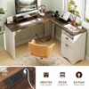 Bestier L-Shaped Corner Desk with Lift Top, 55'' x 55'' Modern Home Office Desk with Fluted Panel Design Drawers - 4 of 4