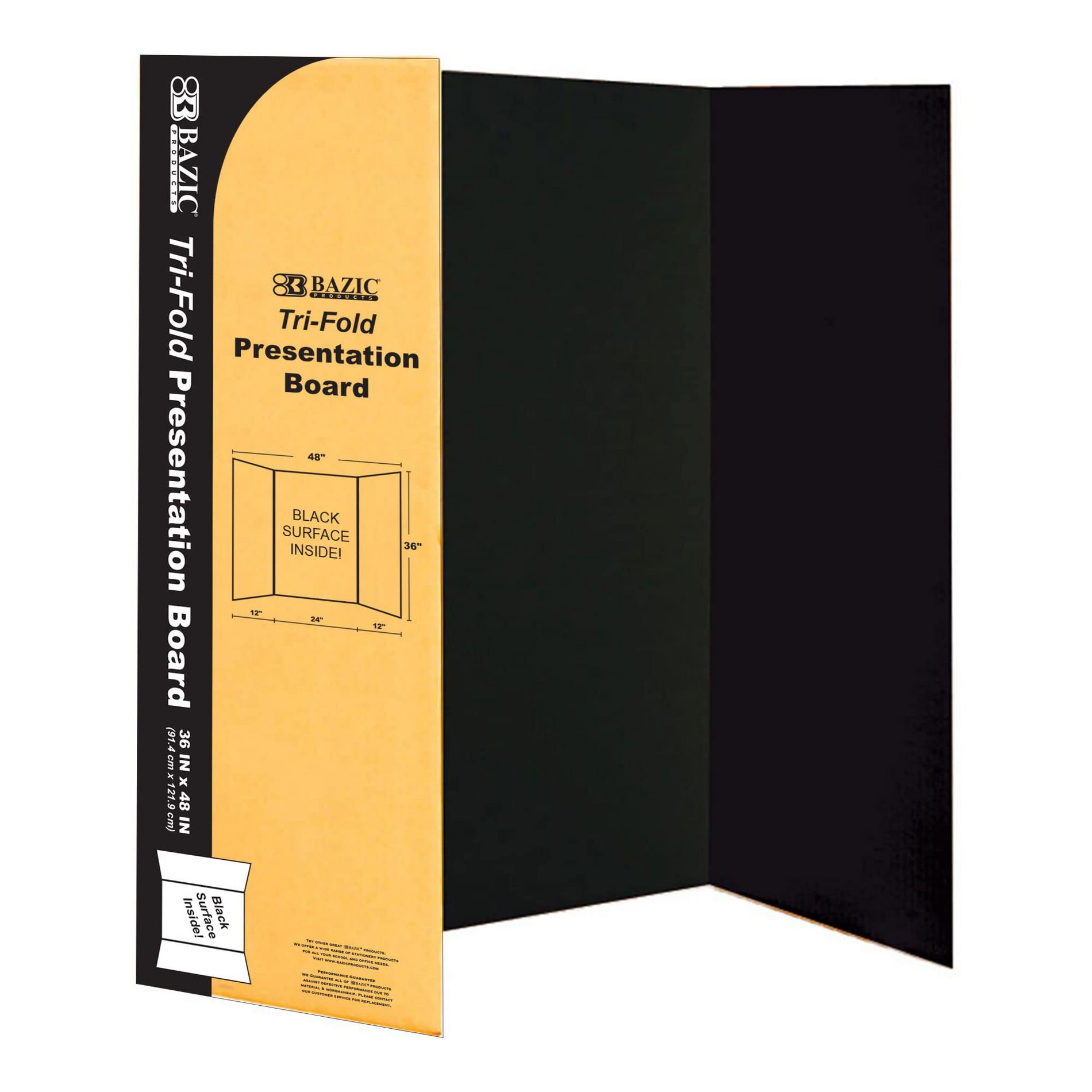 BAZIC Products 1 Count White Tri-Fold Poster Board, 36 x 48 In