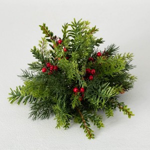 7"H Sullivans Pine And Berry Orb, Green - 1 of 2