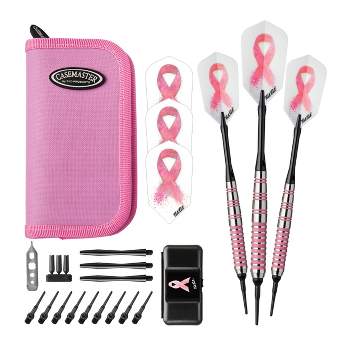 Fat Cat Soft Tip Darts and Deluxe Nylon Dart Case - Pink