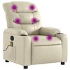 VidaXL Massage Recliner Chair Cream Faux Leather - 2 of 4