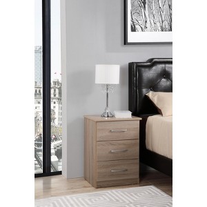 HomeStock Sandle Wood Nightstand 24x18x16 Compact Bedside Table with Warm Finish, Modern Style and Storage for Bedroom Essentials - 1 of 4