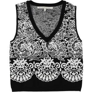 Rachel Roy Womens Jacquard Crop Top Blouse - 1 of 2