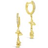 SHINE by Sterling Forever Butterfly Dangle Micro Hoops - 3 of 3