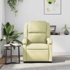vidaXL Manual Recliner Chair, Adjustable Backrest/ Footrest, Cream Real Leather - 3 of 4