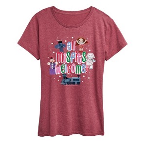 Women's - Rudolph - All Misfits Welcome Short Sleeve Graphic T-Shirt - 1 of 4