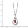 Black Bow Jewelry Rhodium Sterling Silver January CZ Birthstone Never Forget Necklace - image 2 of 4