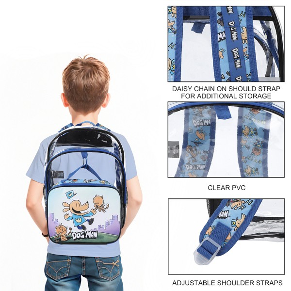 Set de mochila y lonchera para niños de 16" de Dog Man, 2 piezas, para escuela y viajes 4
