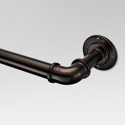 Faux Leather Cylinder Plated Curtain Rod Brass - Threshold™ : Target