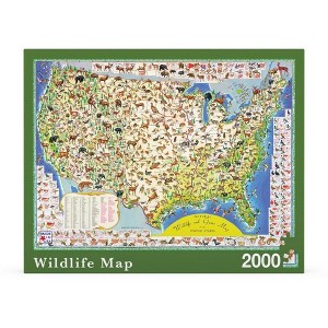 New York Puzzle Company Wildlife Map 2000 Piece Puzzle - 1 of 3