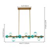 Rennnsan Zephivon 44" W 12 - Light Liner Bubble Ombre Glass Modern Dimmable Kitchen Island Pendant in Gold - 3 of 4