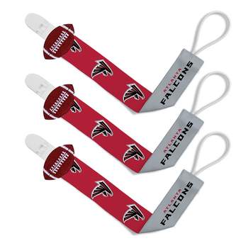 BabyFanatic Officially Licensed Unisex Baby Pacifier Clip 3-Pack NFL Atlanta Falcons