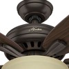Hunter 52" Newsome Ceiling Fan Premier Bronze with Light Kit, Roasted Walnut Blades, Dry Rated, Pull Chain Control - 3 of 4