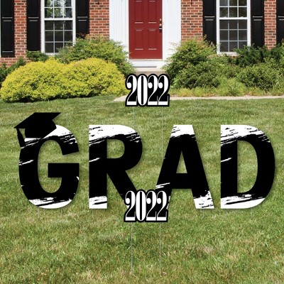 Big Dot of Happiness Black and White Grad - Best is Yet to Come - Yard Sign Outdoor Lawn Decorations - 2022 Grad Party Yard Signs - Grad