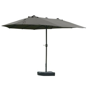 NicBex 15FT Steel Rectangular Double-Sided Patio Umbrella,Patio Umbrella with Base & Crank,Outdoor Market Umbrella for Pool,Garden & Patio - 1 of 4