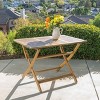 Okak 43.5" Outdoor Foldable Dining Table Side Tables Acacia Wood Portable Patio End Table Outdoor&Indoor for Garden Balcony Yard Pool, Natural - 2 of 4