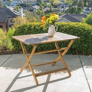 PAGED Square Portable Table Modern Wooden Patio Folding Table for Indoor and Outdoor, Space Saving - 1 of 4