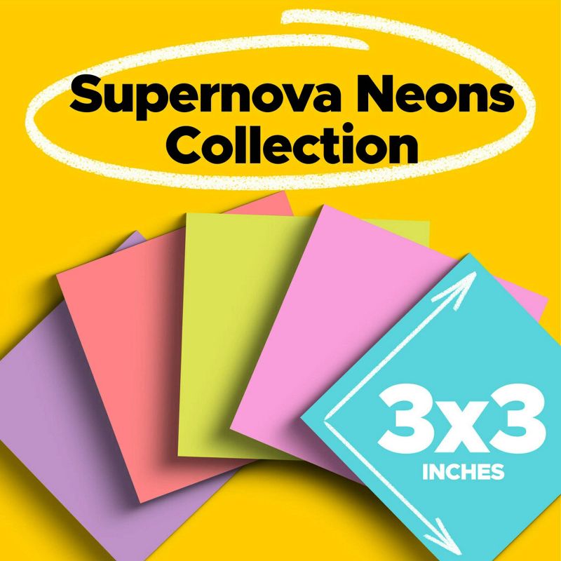 Post-it 6pk 3&#34;x3&#34; Super Sticky Notes 70 Sheets/Pad - Miami Collection, 3 of 21