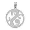 Black Bow Jewelry Rhodium Plated Sterling Silver Fancy Script Initial A-Z Pendant, 20mm - 3 of 4