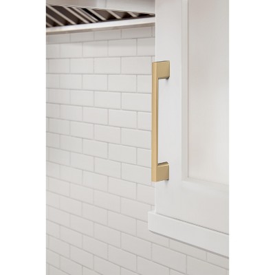 Champagne Bronze Modern Cabinet Pulls with Mounting Hardware, 10 Pack