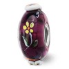 Black Bow Jewelry Fenton Sterling Silver Hand Painted Whooo! 3D Glass Bead Charm - 2 of 4