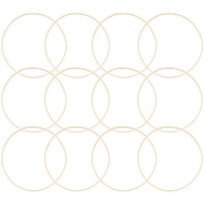 Bright Creations 12 Pack Bamboo Rings for Arts and Crafts, Macrame, and Dreamcatchers (10.2 Inches)
