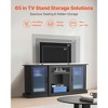 VEVOR TV Stand for TVs up to 65 inch, Modern Entertainment Center with Light Strip, Wooden TV Cabinet Storage, Black - 3 of 4