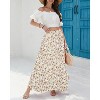 Women's Chiffon Boho Maxi Skirt - High Waist Tiered Pleated Floral A-Line Long Skirt Yellow Floral - 2 of 4