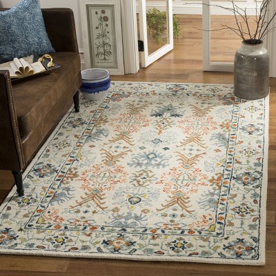 Handmade Tufted Blue Wool 3' x 5' Area Rug
