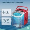 EUHOMY Portable Ice Maker - 26lbs/day, Ultra-Quiet & Self-Cleaning, Bullet Ice Production for Home, Kitchen,Red - 3 of 4