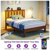 Greenstell Wooden Bed Frame with Headboard, Charging Station & LED Lights - Wood Slat Support Foundation, No Box Spring Needed - 2 of 4