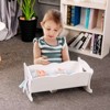 Angel Sar Wooden Doll Cradle with Rocking Base, Pink Bedding Set for 20 Inch Dolls, Baby Doll Crib with Soft Pillows for Imaginative Play - 4 of 4