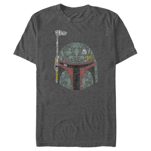 Men's Star Wars Boba Fett Silhouette Helmet Fill T-shirt : Target